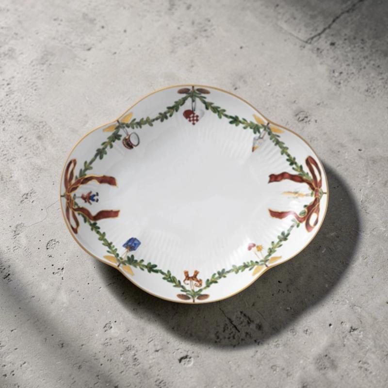 Royal Copenhagen Stjerne Riflet jul fad, 22 cm