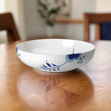 Royal Copenhagen Blå Mega Riflet skål 28 cm