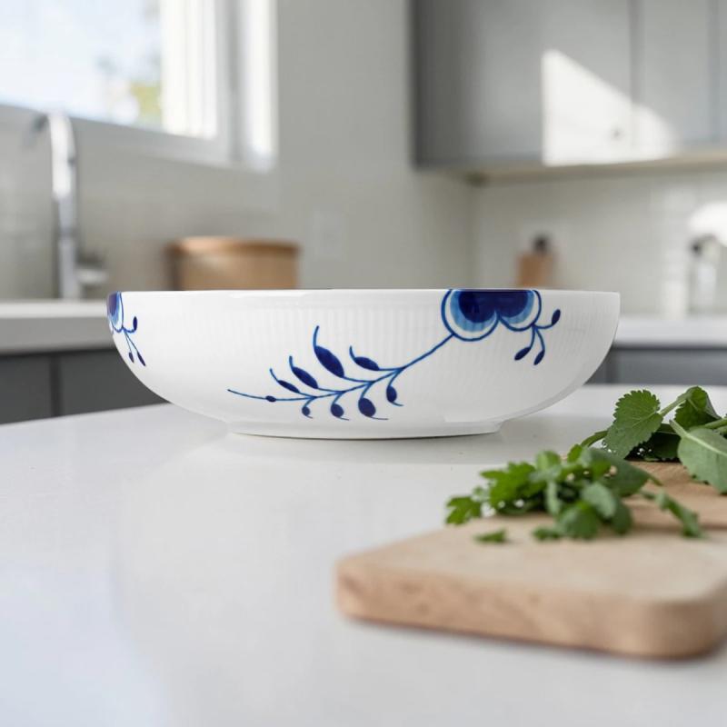Royal Copenhagen Blå Mega Riflet skål 28 cm - 3