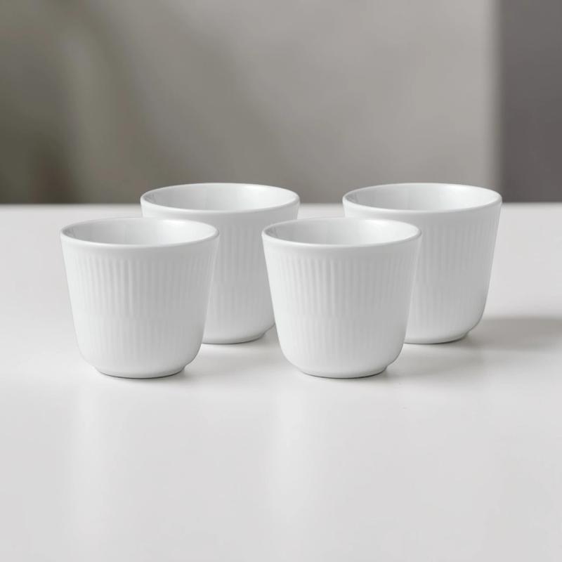 Royal Copenhagen Hvid Riflet Termokop 26 cl 4-pak - 1