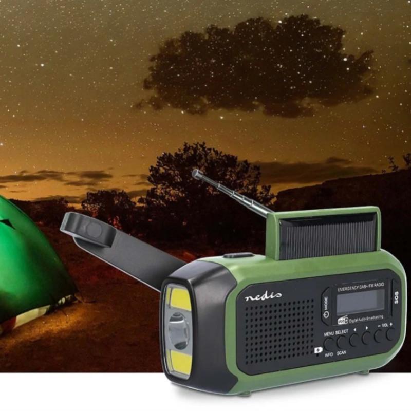 Nødradio, walkie-talkie-sæt og solcelle powerbank