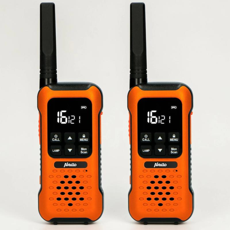 Alecto walkie-talkie-sæt med Powertrend solcelle powerbank