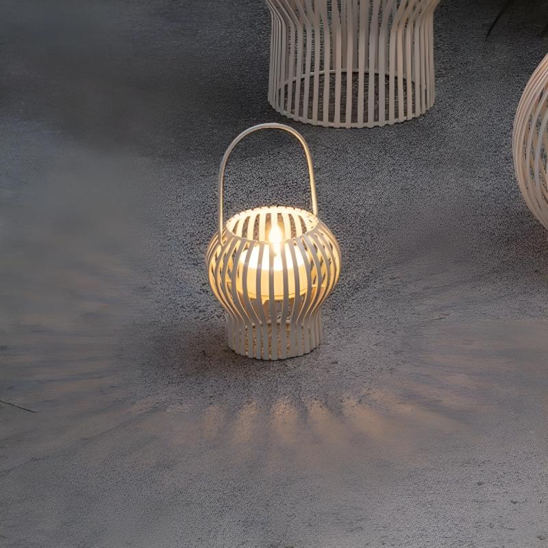 Uyuni LED lanterner small á 2 stk. i Lysegrå med LED lys og fjernbetjening - 2