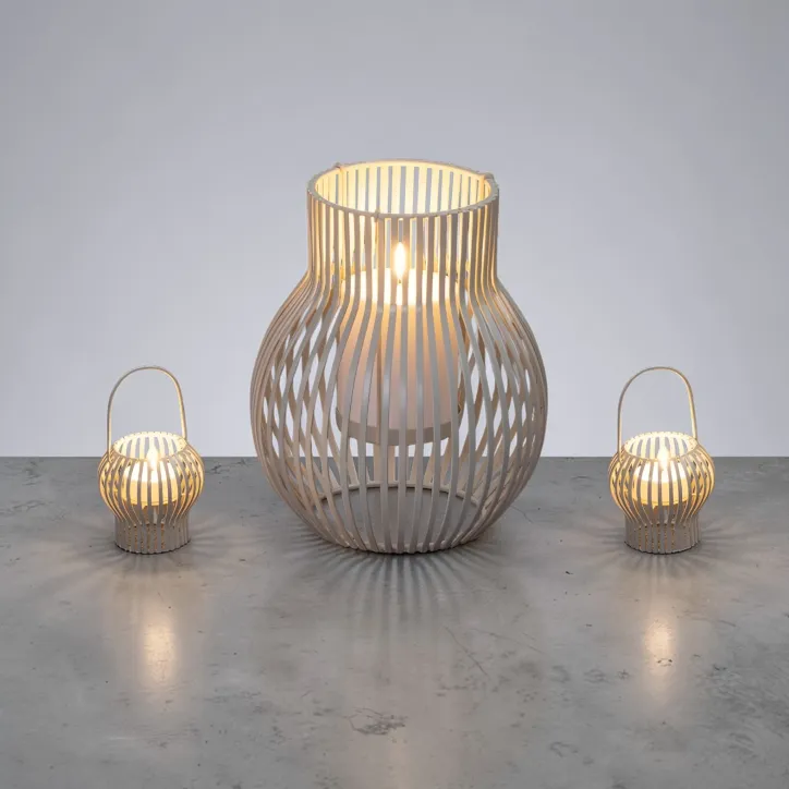 Uyuni LED lanterner sæt - 2 small og 1 medium i Lysegrå