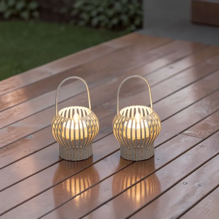 Uyuni LED lanterner sæt - 2 small og 1 medium i Lysegrå - 2