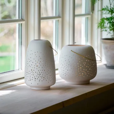 Uyuni keramik lanterner sæt – medium og large