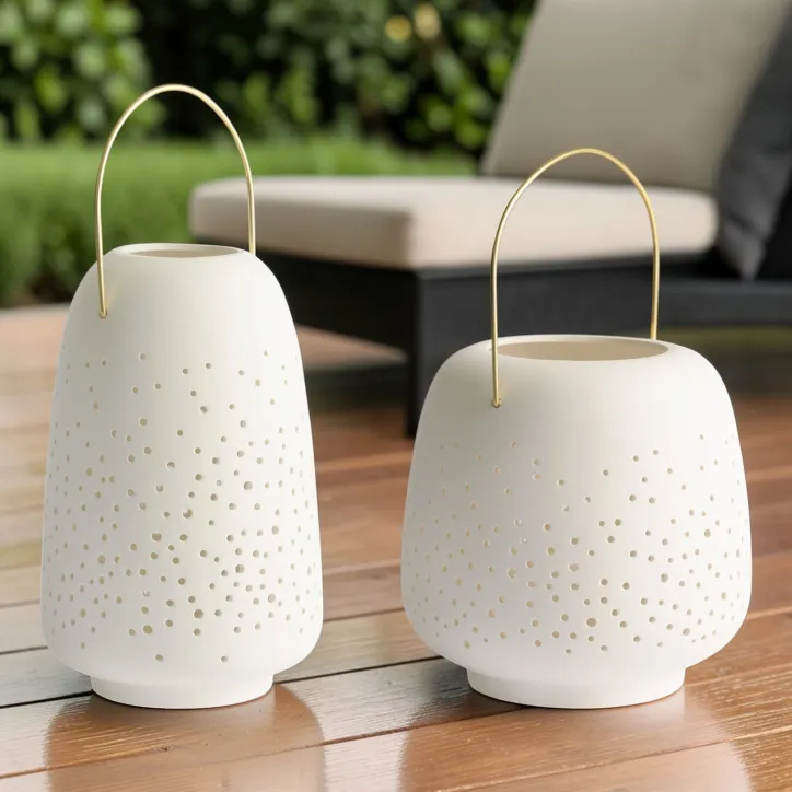 Uyuni keramik lanterner sæt – medium og large - 2