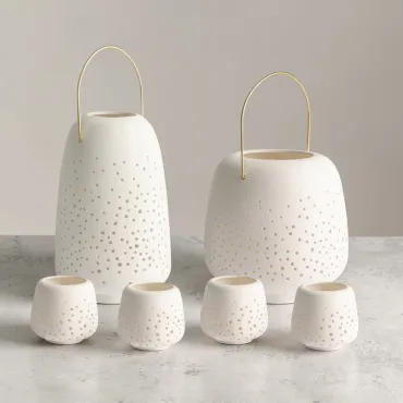 Uyuni keramik lanterner sæt – 4 stk. small med medium og large