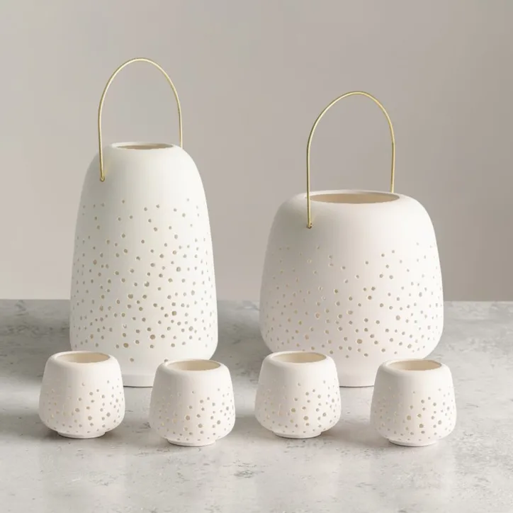 Uyuni keramik lanterner sæt – 4 stk. small med medium og large