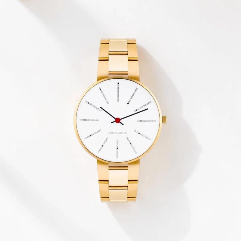 Arne Jacobsen Bankers med guldlænke 34 mm