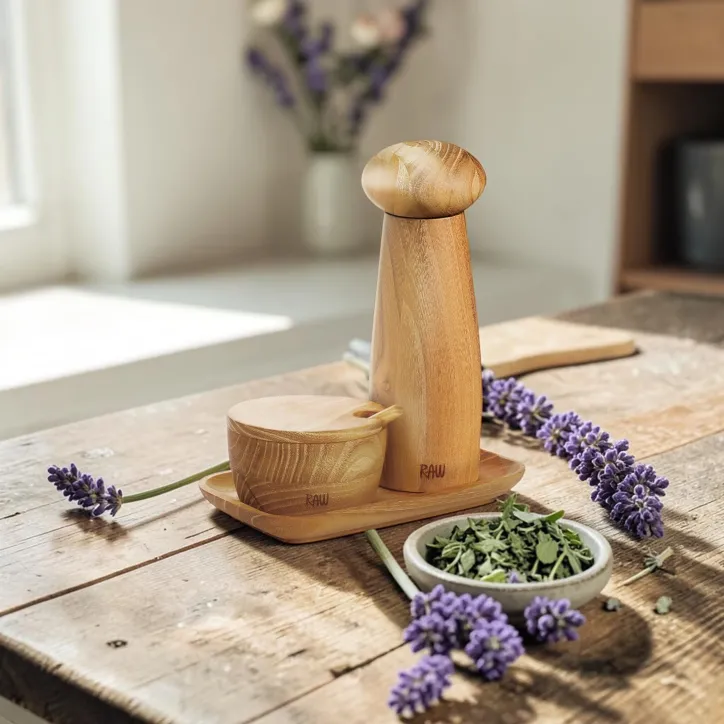 AIDA RAW Crafted kværnsæt og skærebræt i teak - 3