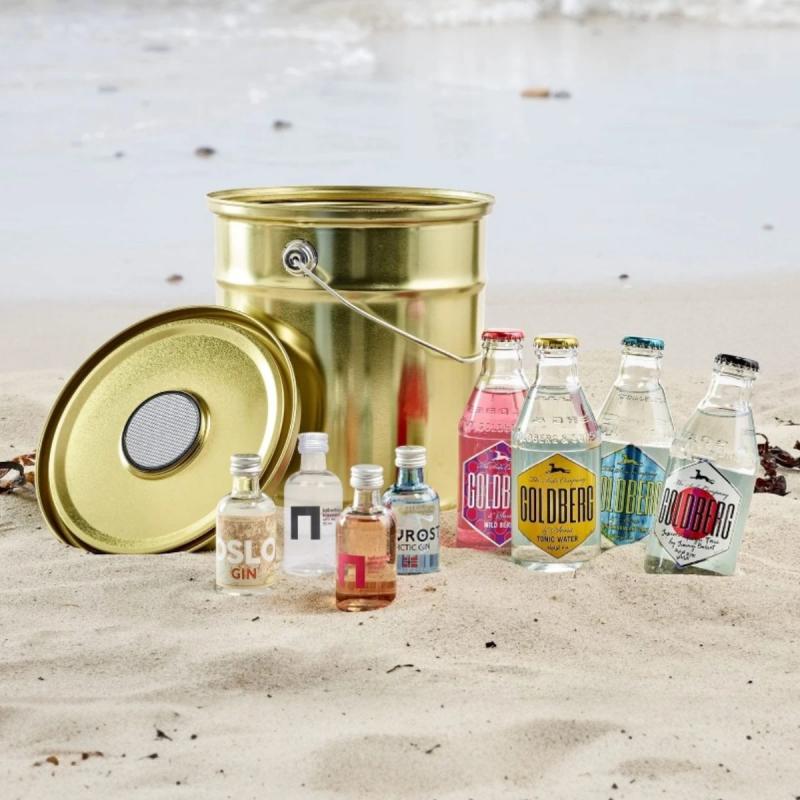 Sommerpakke boombox - gin, mixers og højtaler