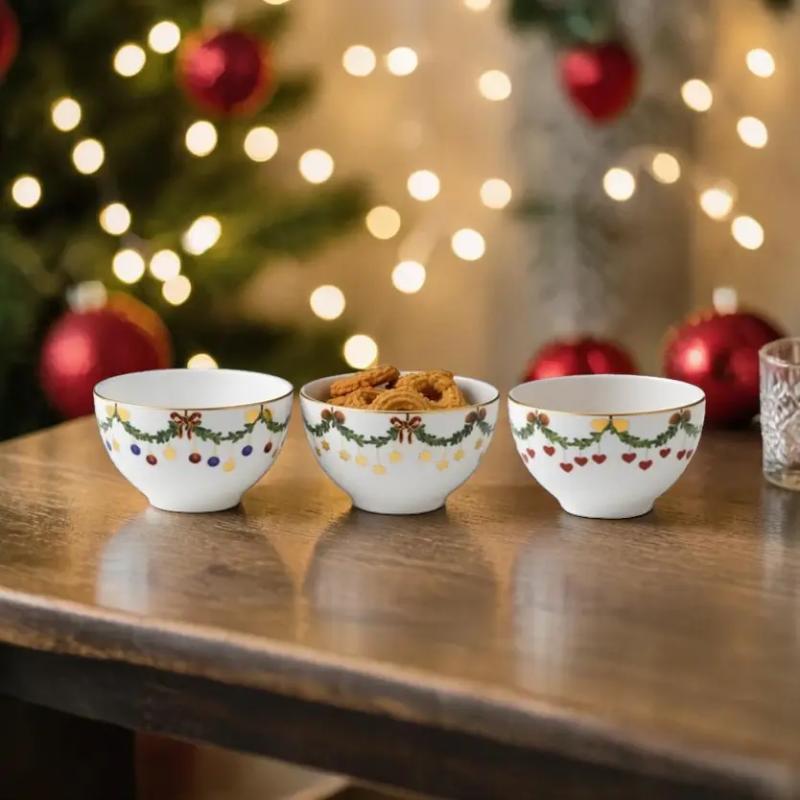 Royal Copenhagen Stjerne Riflet Jul skåle á 3 stk.