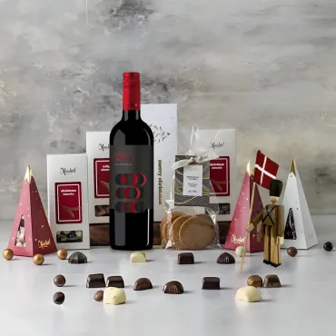 Julegavepakke med vin og Kay Bojesen Garder
