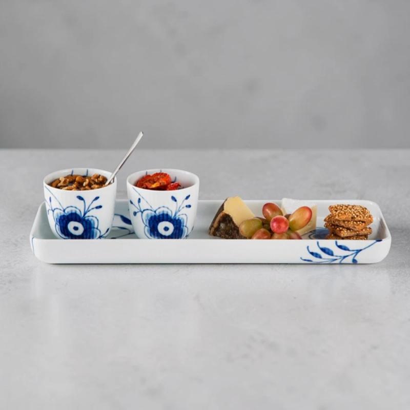Royal Copenhagen Blå Mega Riflet tapas fad og skål - 2