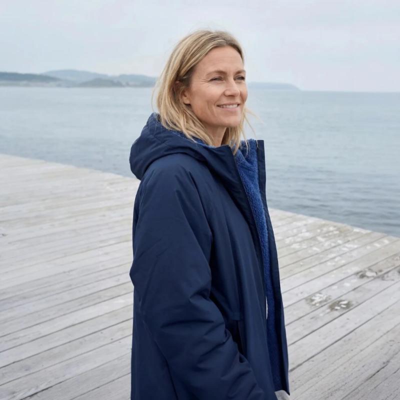 Södahl North vinterbadekåbe i Beige eller Navy - 2