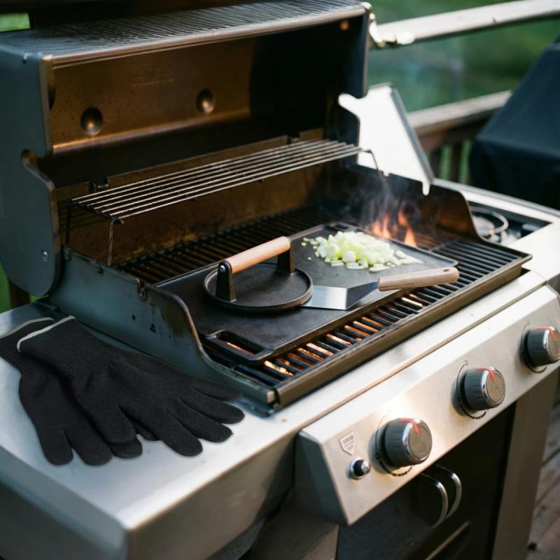 Burger-smasher grillsæt med stegeplade - 1