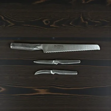 Global Classic knivsæt med brødkniv, urtekniv og tournierkniv