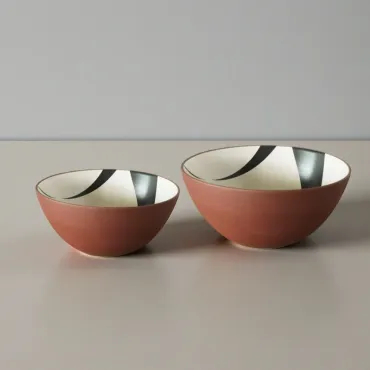 2 stk. Line skål Ø24 og Ø30 i sort/creme