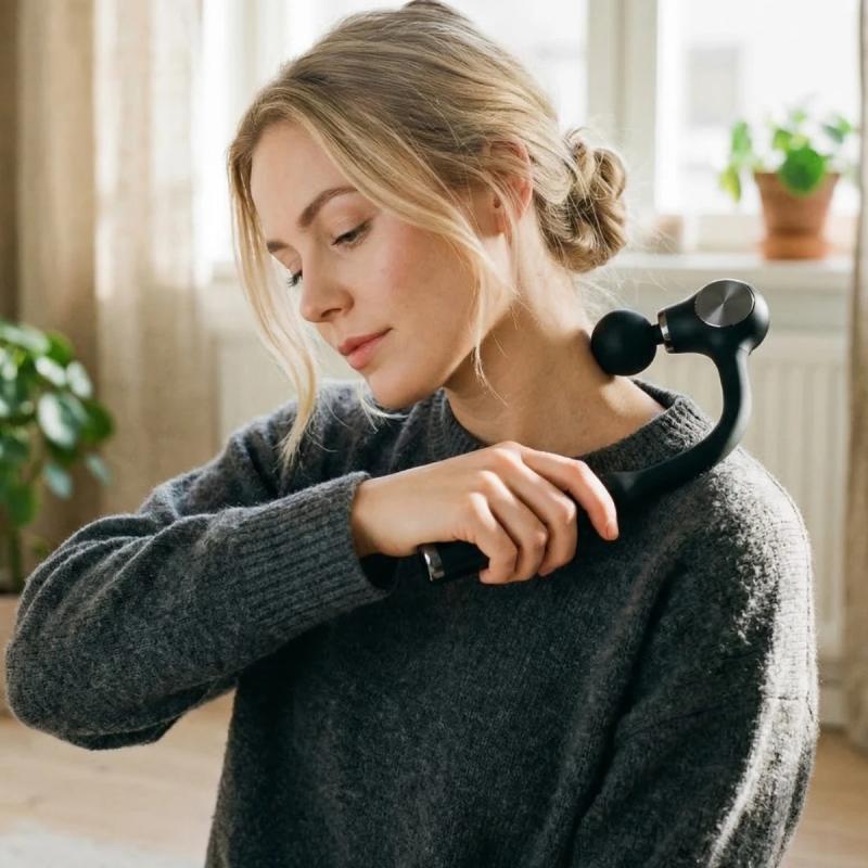 byGaard massagepistol med fleksibelt skaft