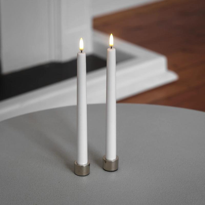 2 stk. Uyuni LED kronelys og lysestager i krom