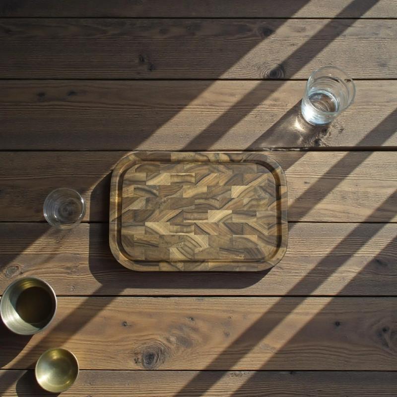 Noble Denmark sæt á 2 spækbrætter i 30 og 35 cm - teak endetræ - 2