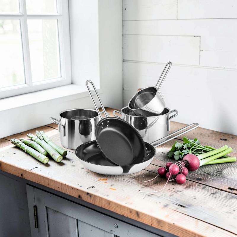 Eva Trio Stainless Steel gryde- og pandesæt 5 dele - 1