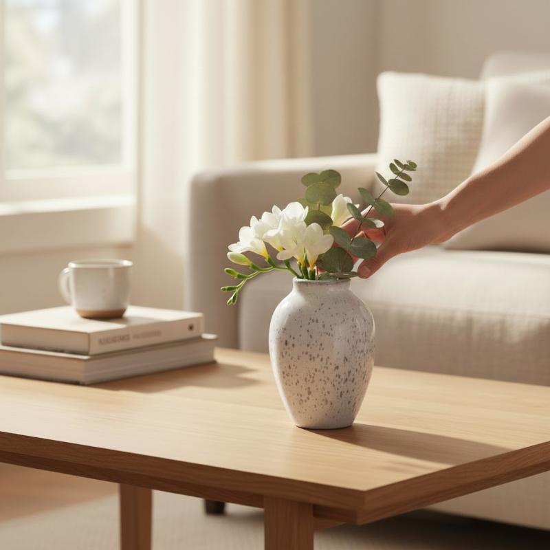Stelton Knabstrup vase hvid/grå 20 cm
