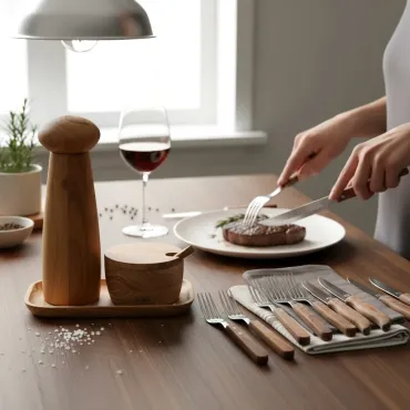 AIDA RAW Crafted kværnsæt og Noble Denmark Prima steakbestik