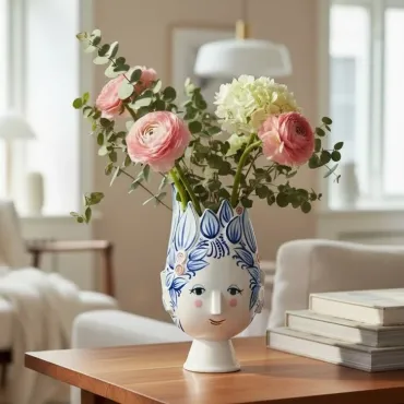 Bjørn Wiinblad titania vase H25 cm i Blå