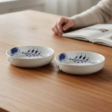 2 stk. Royal Copenhagen Blå mega riflet ovnfast fad 18,5 cm