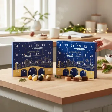 Julekalender med dansk chokolade eller dragékuglemix