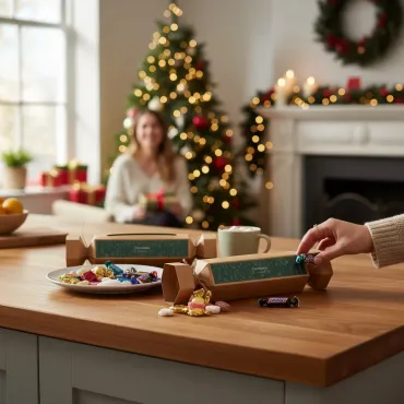 Knallertæske stor med miniaturemix eller julemix