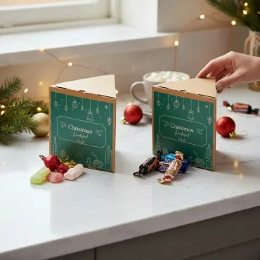 Trekantet æske med Miniaturemix eller Julemix