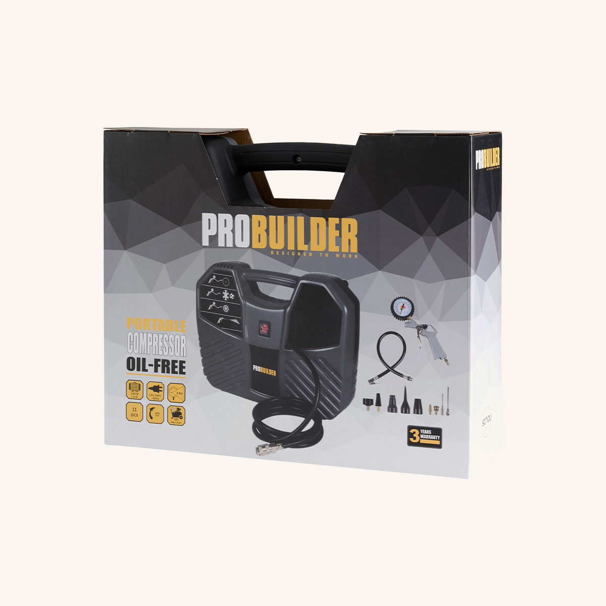 PROBUILDER kompressor 1100w uden tank